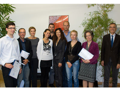 Die ausgezeichneten NachwuchswissenschaftlerInnen mit VR Märk.