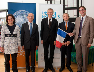 VR Anke Bockreis, Stéphane Gompertz (französischer Botschafter), Rektor Tilmann Märk, …