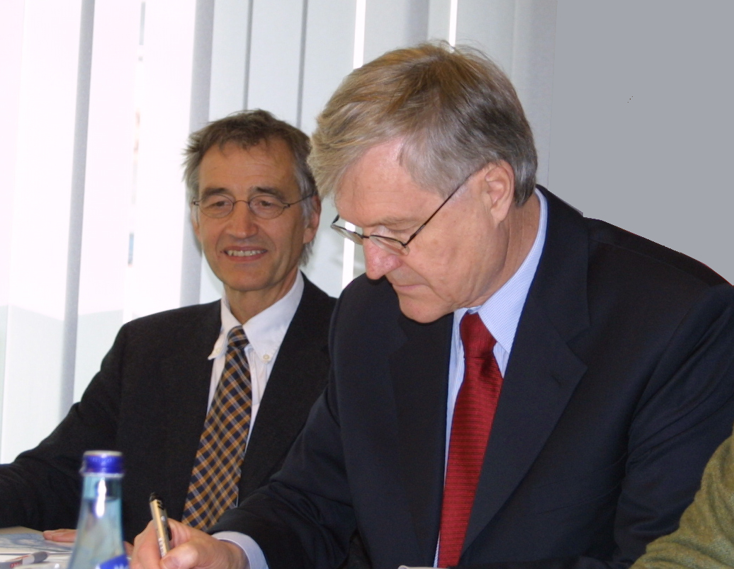 Vizerektor Märk und Rektor Gantner bei der Pressekonferenz