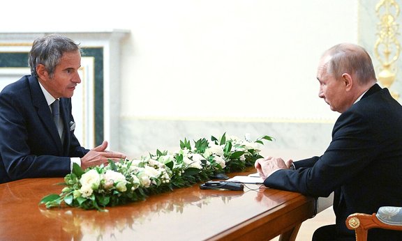 President of Russia Vladimir Putin Vladimir Putin meets with Director General of the International Atomic Energy Agency (IAEA) Rafael Grossi in Saint Petersburg, Russia.