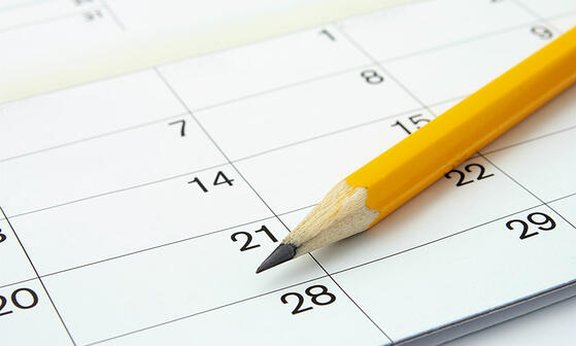 Stift auf einem Kalender