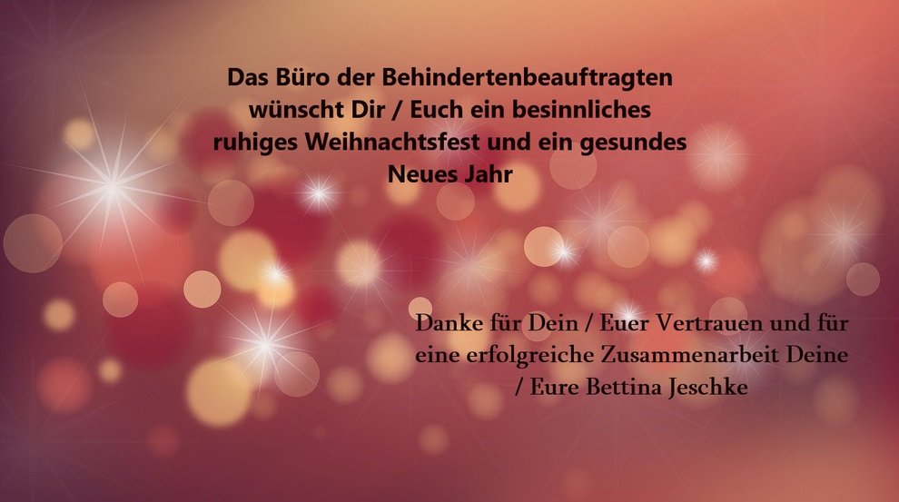Weihnachtswünsche der Behindertenbeauftragten