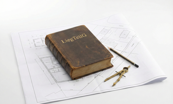 ein Buch auf einem Einreichplan