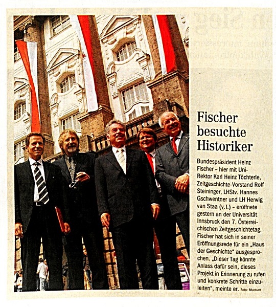 Bundespräsident Fischer beim Zeitgeschichtetag 2008