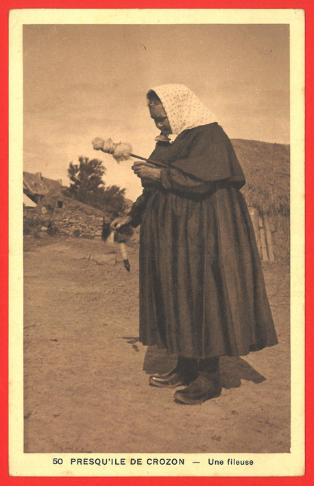 Frau beim Spinnen / woman spinning