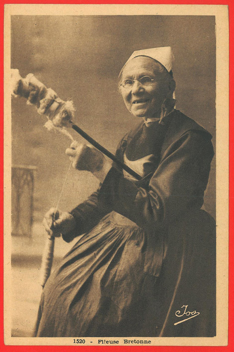 Frau beim Spinnen / woman spinning