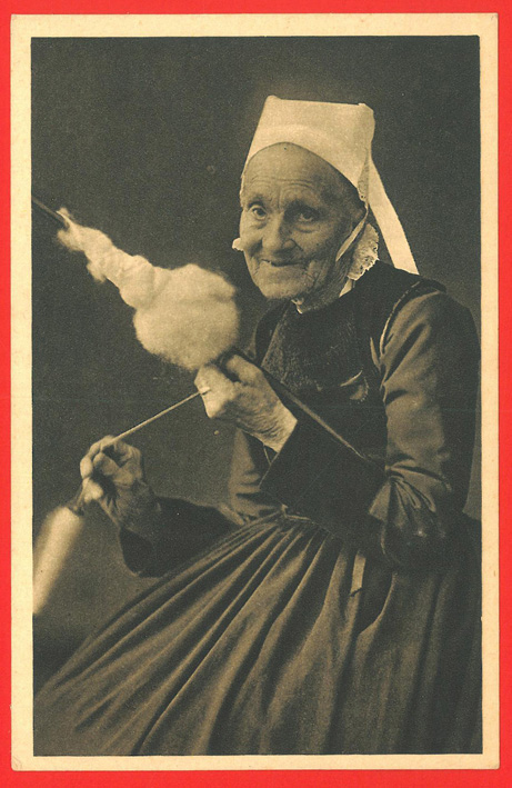 Frau beim Spinnen / woman spinning