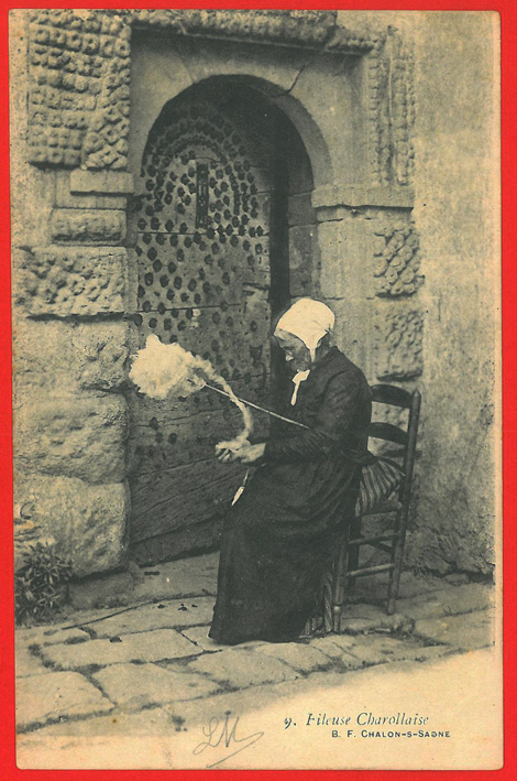 Frau beim Spinnen / woman spinning