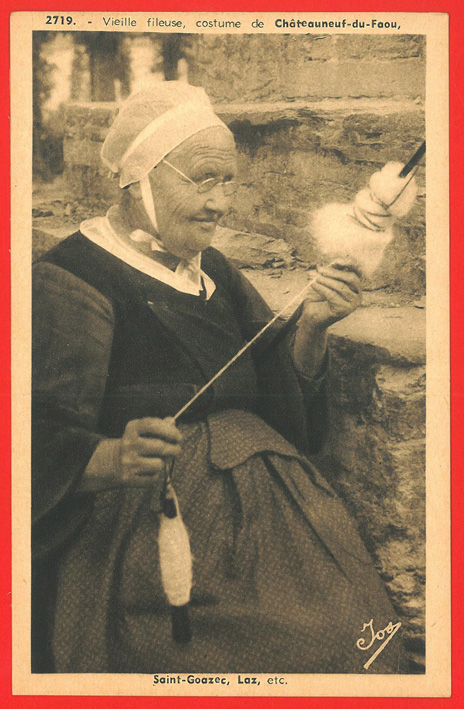 Frau beim Spinnen / woman spinning