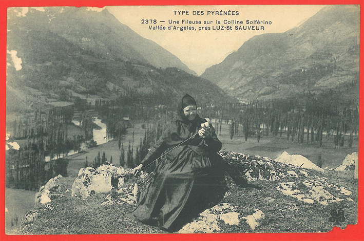 Frau beim Spinnen / woman spinning