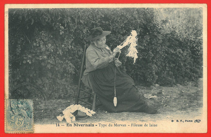 Frau beim Spinnen / woman spinning