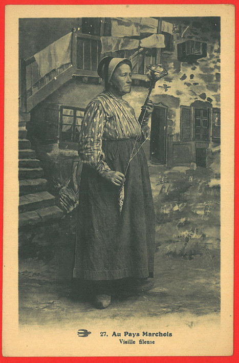 Frau beim Spinnen / woman spinning