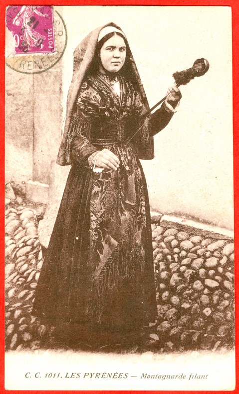 Frau beim Spinnen / woman spinning