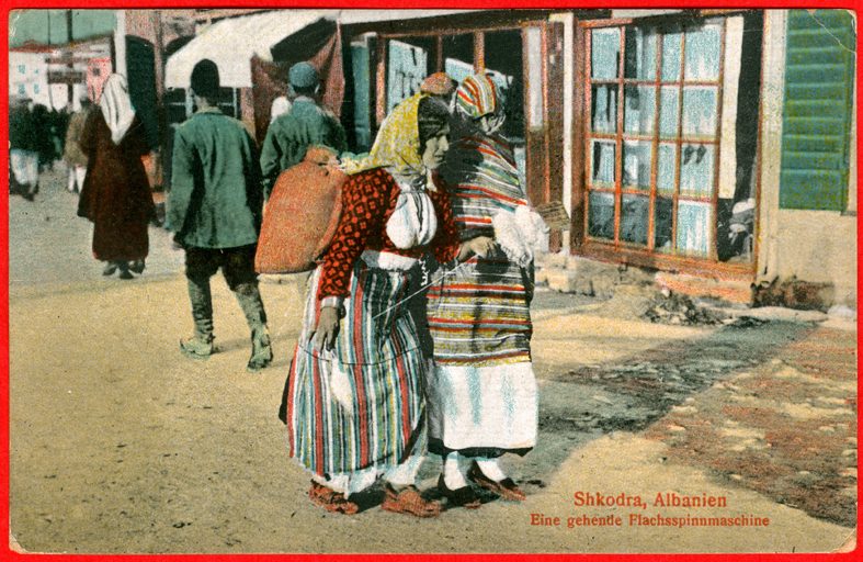 Albania, woman spinning