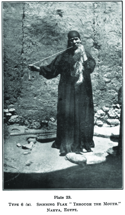 Egypt, woman spinning flax Egypt, woman spinning flax
