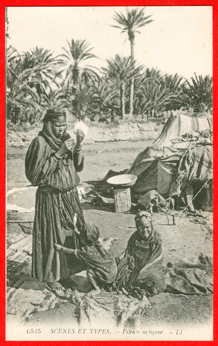 North-Africa, nomad woman spinning