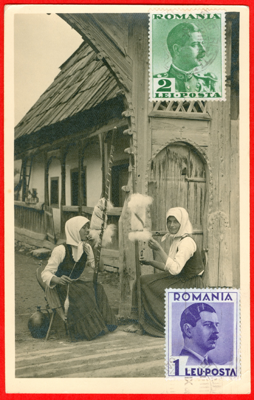 Romania, Sandominic women spinning