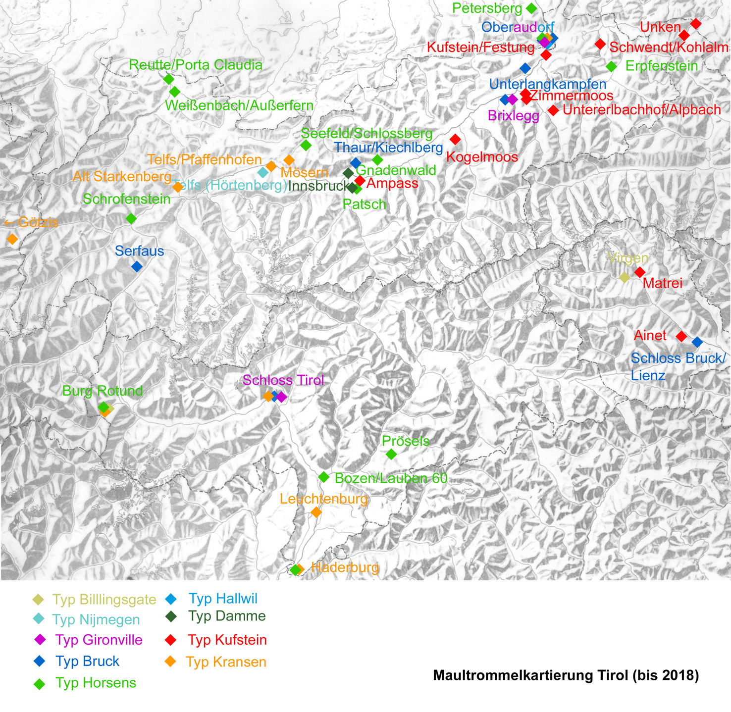 Kartierung Maultrommeln nach Typen Kartierung Maultrommeln nach Typen
