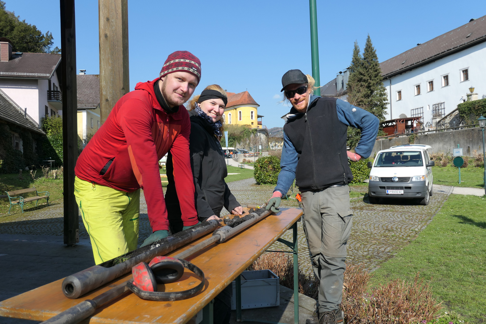 Rammkernsondierungen im ehemaligen Klostergarten von Traunkirchen