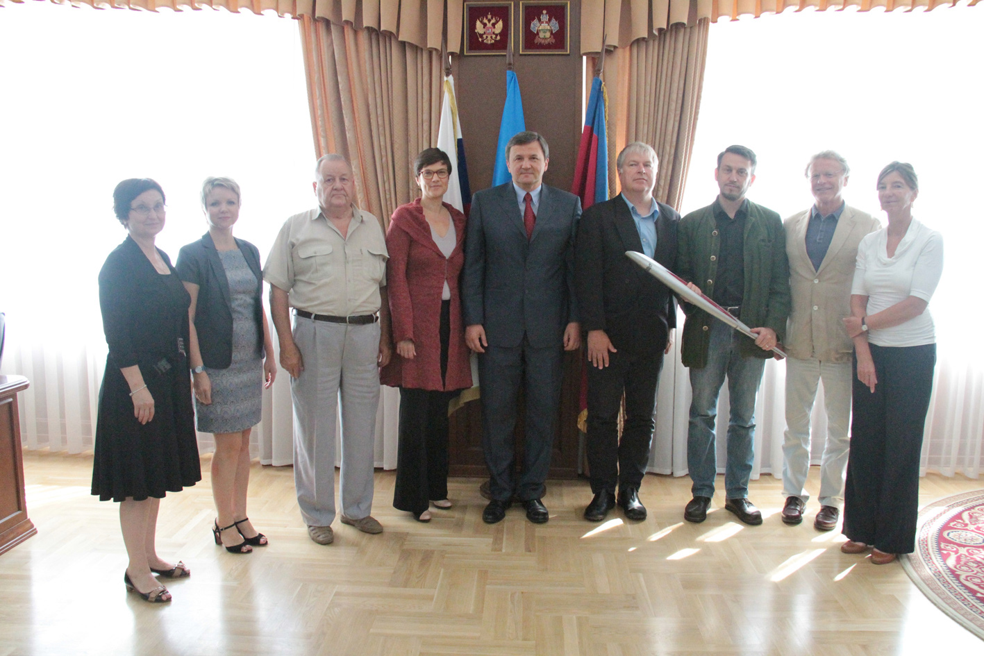 Besuch beim Rektor der Kuban Universität Krasnodar, Sommerschool 2014