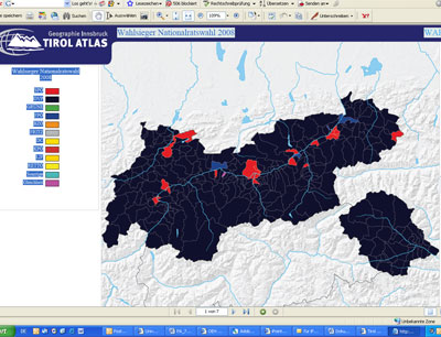 Der Tirol Atlas bot bereits am Wahlabend die Möglichkeit, die detaillierten Ergebniss …