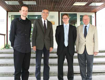 v.l.: Prof. Micura, Vizerektor Prof. Märk, Dr. Kreutz und Prof. Schantl