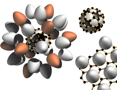 Das aus 60 Kohlenstoffatomen bestehende Molekül C60
