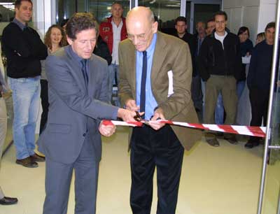 Rektor Töchterle und Prof. Graefe eröffneten die neue Architekturwerkstatt.