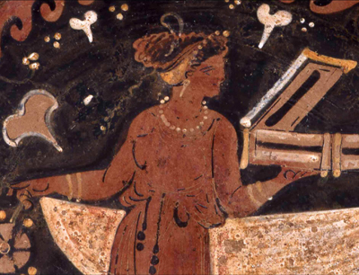 Detail einer Schale aus dem „Grab des Kriegers“ (4. Jh.v.Chr., Ascoli Satriano)