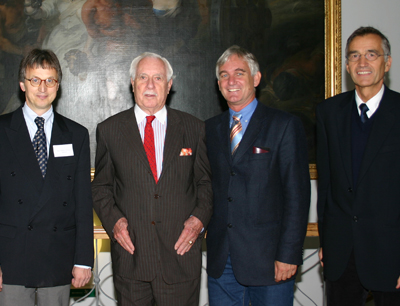 v.l.: Prof. Heinrich Noflatscher (Institut für Geschichte), Baron Alexandre Paternott …