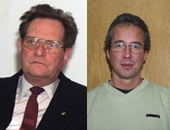Prof. Ludwig Call (Vorsitz wissenschaftliches Personal) und Erwin Vones (Vorsitz Allg …