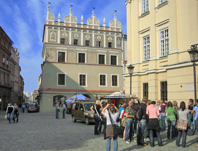 Die Innsbruker Studierenden in der Altstadt von Lublin