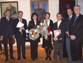 v.l.: Vizerektor für Forschung Tilmann Märk, Medizin Vizerektor Georg Bartsch, Regier …