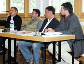 Martin Lindner, Reinhard Margreiter, Andreas Zimmermann, Theo Hug (vlnr.)