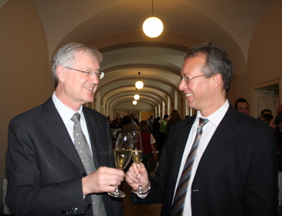 Rektor Manfried Gantner und Betriebsrat Erwin Vones