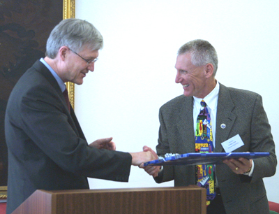 v.l. Rektor Manfried Gantner mit Chancellor Timothy Ryan, University of New Orleans