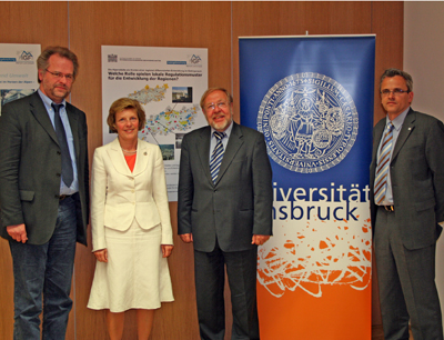 Dekan Coy, VR Friedrich, Prof. Borsdorf und Dr. Eric Veulliet (alpS)
