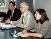 Prof. Dr. Ludwig Call, Prof. Dr. Günther Lorenz, ÖH-Vorsitzende Eva Konrad