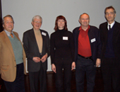 v.l: Prof. Bernhard Kreutler, Prof. Fred W. Mc Lafferty, Dr. Kathrin Breuker, Dr. Kar …