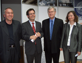 v.l. Prof. Dieter Fendel, Dr. Harald Gohm, Rektor Manfried Gantner, Prof. Ruth Breu