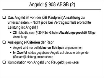 Angeld: § 908 ABGB (2)
