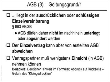 Zur Wiederholung: AGB (3)