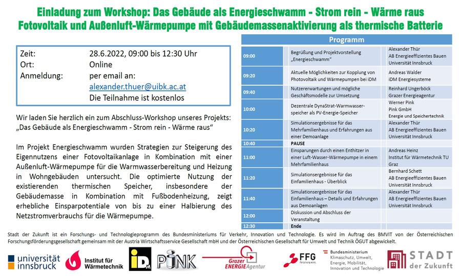 Energieschwamm Workshop Einladung