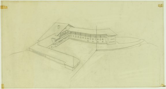 Franz Baumann, KdF-Hotel am Natterer See 1938, Perspektive (AfBKG, NL  Franz Baumann, B 101)