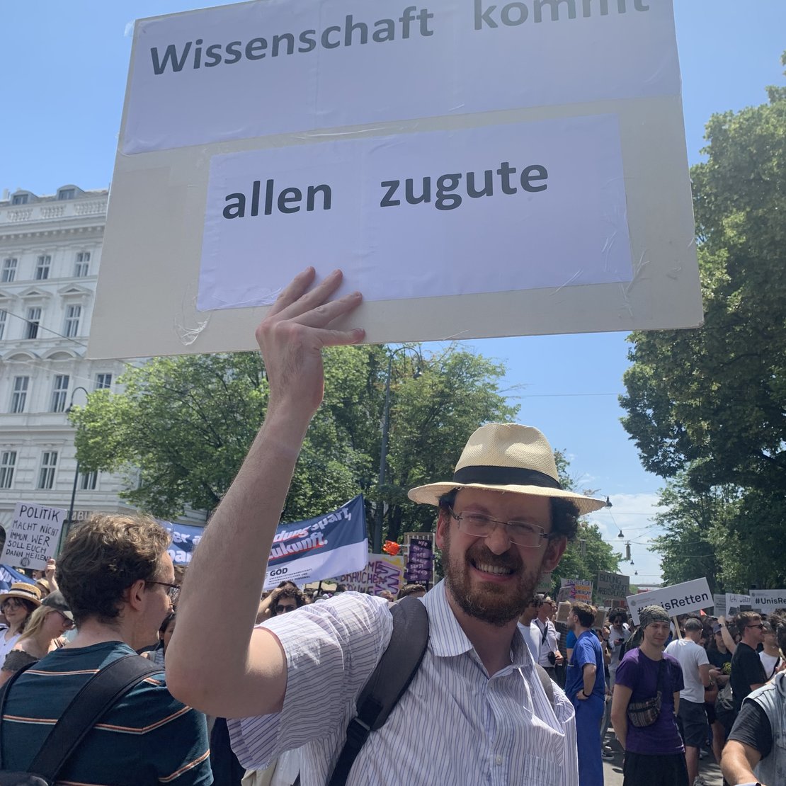 Michael Dormandy bei der Demonstration