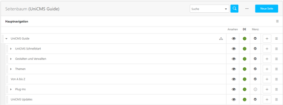Seitenbaum Navigation