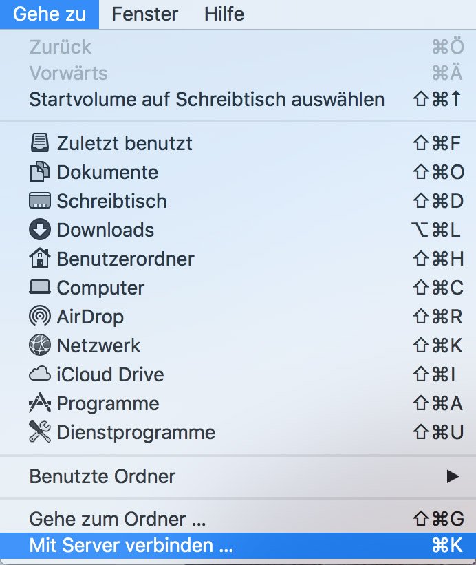 Mac Server verbinden