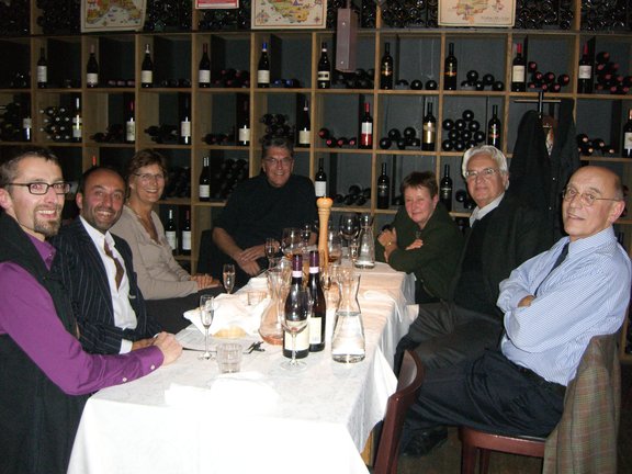 Abendessen anlässlich des Vortrags von Ingenieur Richard J. Dietrich.  Foto: Archiv für Bau.Kunst.Geschichte, 2007.