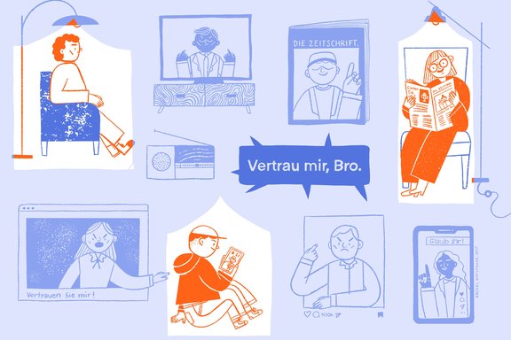 Vertrauen ist gut, Medien sind besser? Illustration Medientag 2025