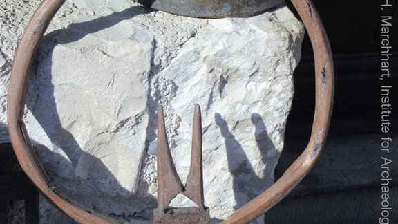 Spinnrocken auf einem Basar in Krujë 2016